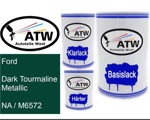 Ford, Dark Tourmaline Metallic, NA / M6572: 500ml Lackdose + 500ml Klarlack + 250ml Härter - Set, von ATW Autoteile West.
